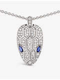 Bvlgari Serpenti diamond sapphire necklace 18ct white gold, imported from the UK