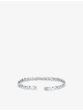 Suzanne Kalan baguette-cut diamond bangle in 18ct white gold (British brand)