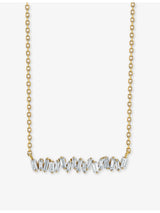 selfridges Suzanne Kalan Classic 18ct White-Gold and 0.30ct Diamond Bar Necklace- Buy online at McGrocer