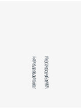 selfridges Suzanna Kalan Linear 18ct White-Gold 0.8ct Baguette-Cut Diamond Earrings- Buy online at McGrocer