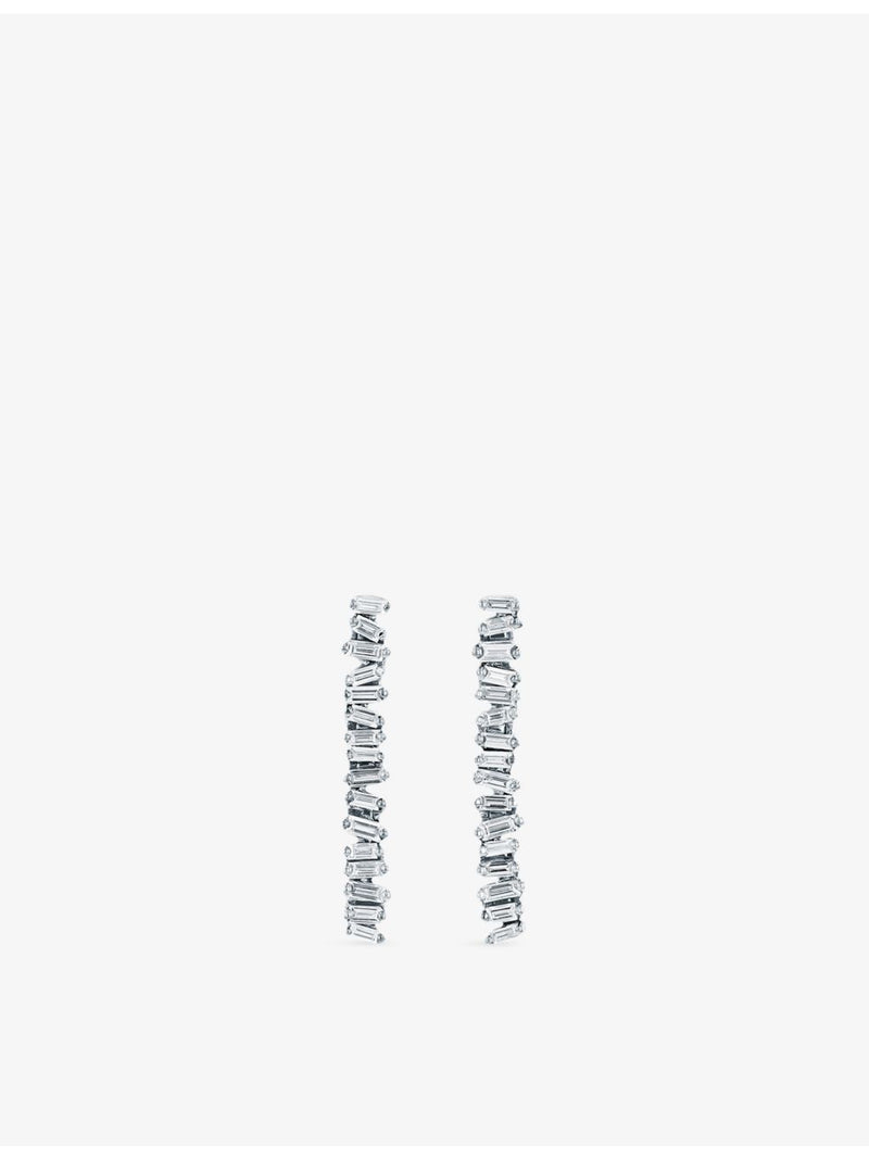 Suzanna Kalan 0.8ct baguette diamond earrings 18ct white gold (British brand)