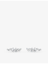selfridges Suzanne Kalan Firework 18ct White-Gold and 0.6ct Diamond Earrings- Buy online at McGrocer