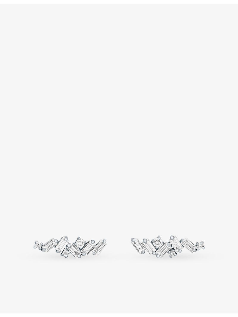 Suzanne Kalan 0.6ct diamond earrings in 18ct white gold, UK version