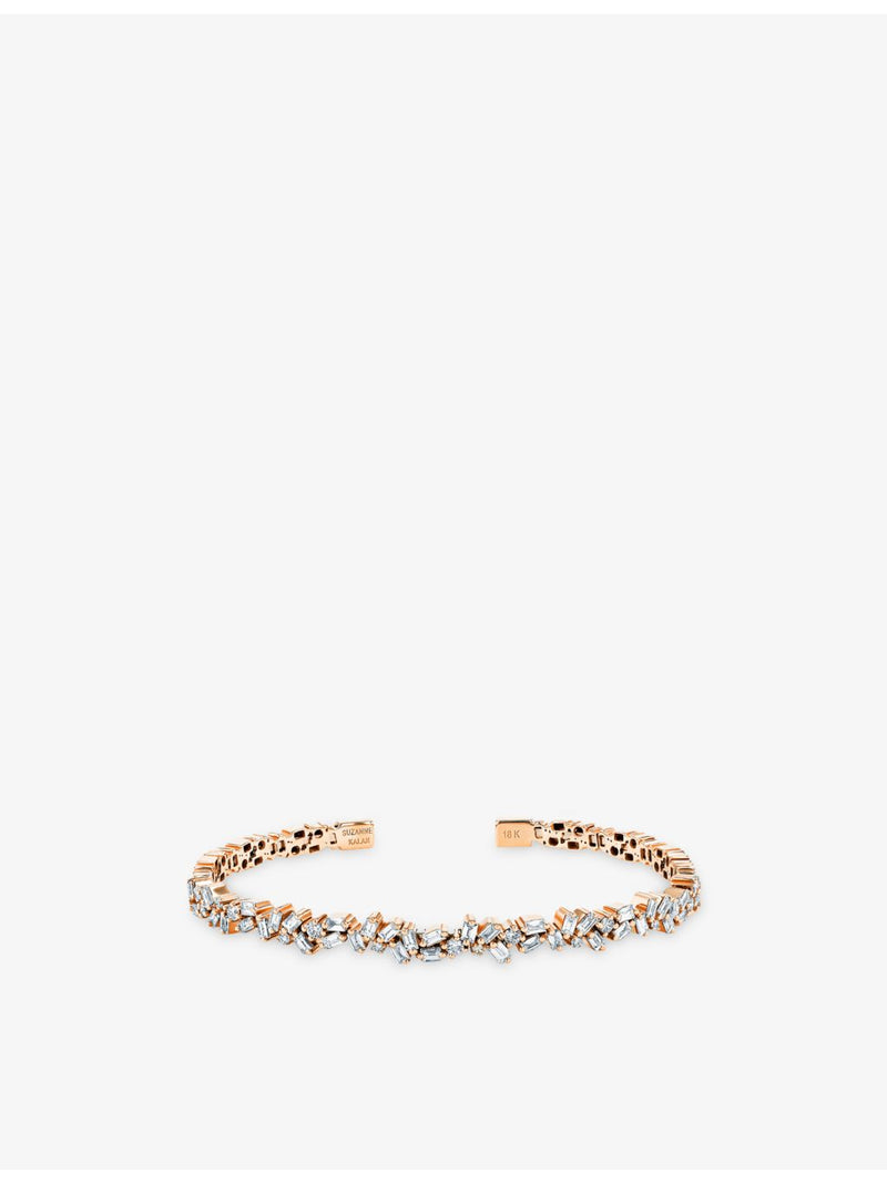 Suzanne Kalan Firework 18ct rose gold baguette-cut diamond bangle (British brand)