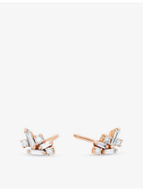 selfridges Suzanne Kalan Fireworks 18ct Rose-Gold Brilliant and Baguette-Cut Diamond Earrings, 0.14ct- Buy online at McGrocer