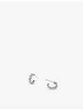 Suzanne Kalan 18ct white gold diamond hoop earrings, UK version