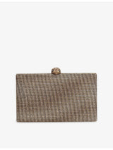 selfridges Kurt Geiger London Crystal Kensington Woven Clutch Bag- Buy online at McGrocer