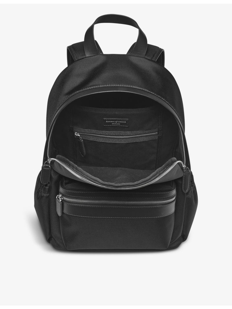 Aspinal of London woven backpack, logo-embellished (British brand)