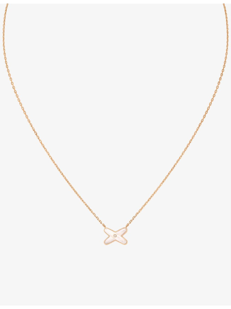 Chaumet 18ct rose gold pendant necklace with diamond and mother-of-pearl - British product