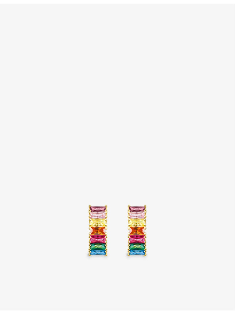 Thomas Sabo Rainbow Heritage hoop earrings 18ct gold plated, imported from the UK