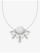 selfridges Thomas Sabo Winter Sun Rays Sterling Silver Zirconia Milky Quartz Pearl Necklace 40-45cm- Buy online at McGrocer