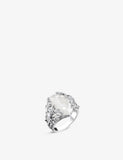 Thomas Sabo Embellished Sterling Silver Zirconia and Milky Quartz Cocktail Ring