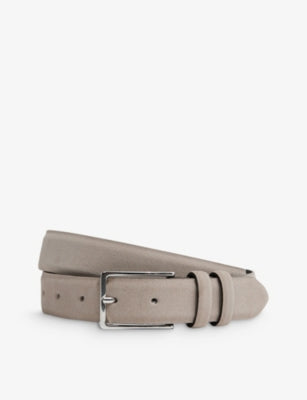 Reiss suede leather belt with adjustable buckle, UK version