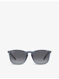 Ray-Ban RB4187 square-frame rubberised sunglasses, imported from the UK