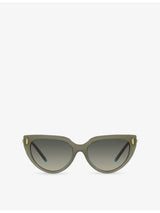 selfridges Tiffany & Co TF4195 Cat-Eye Brand-Embellished Acetate and Metal Sunglasses- Buy online at McGrocer
