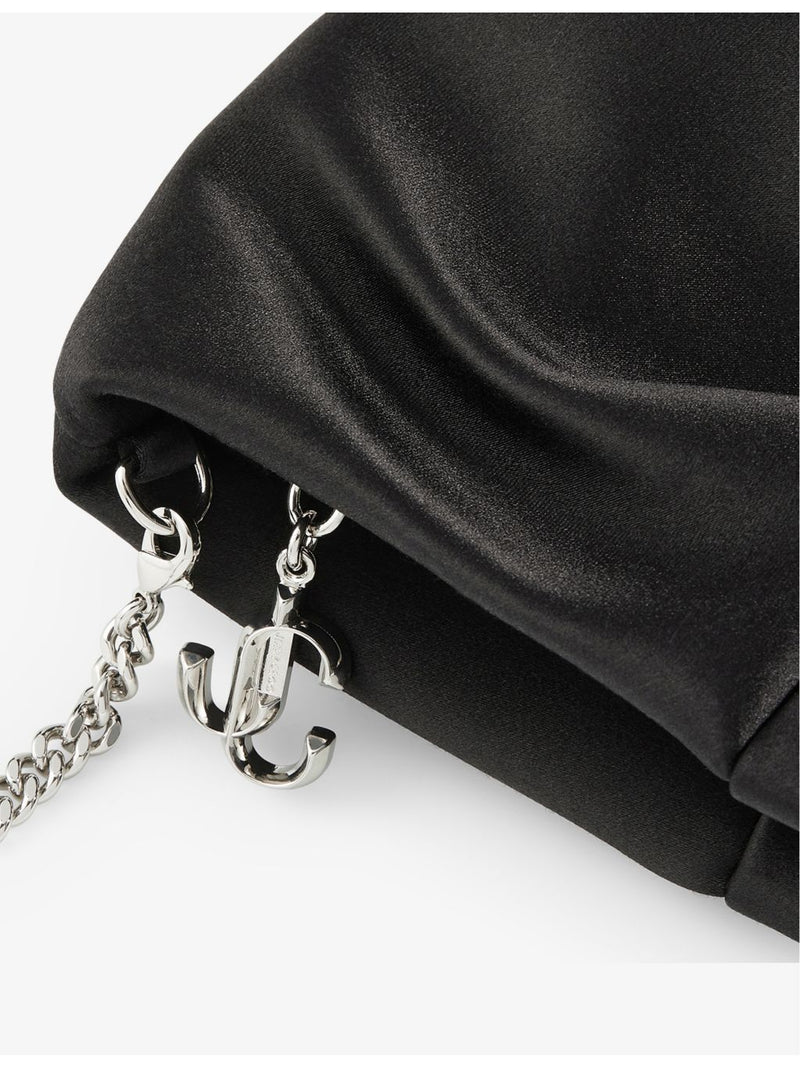 Jimmy Choo Bonny satin clutch bag with chain strap (British brand)