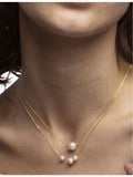 La Maison Couture Laura 14ct yellow-gold vermeil pearl necklace - British product