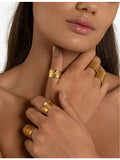 Amadeus Nudo 14ct gold vermeil adjustable ring, imported from the UK