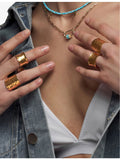 Amadeus Nudo 14ct gold vermeil adjustable ring, imported from the UK