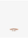 Tiffany T wire ring rose gold 0.13ct diamond, imported from the UK