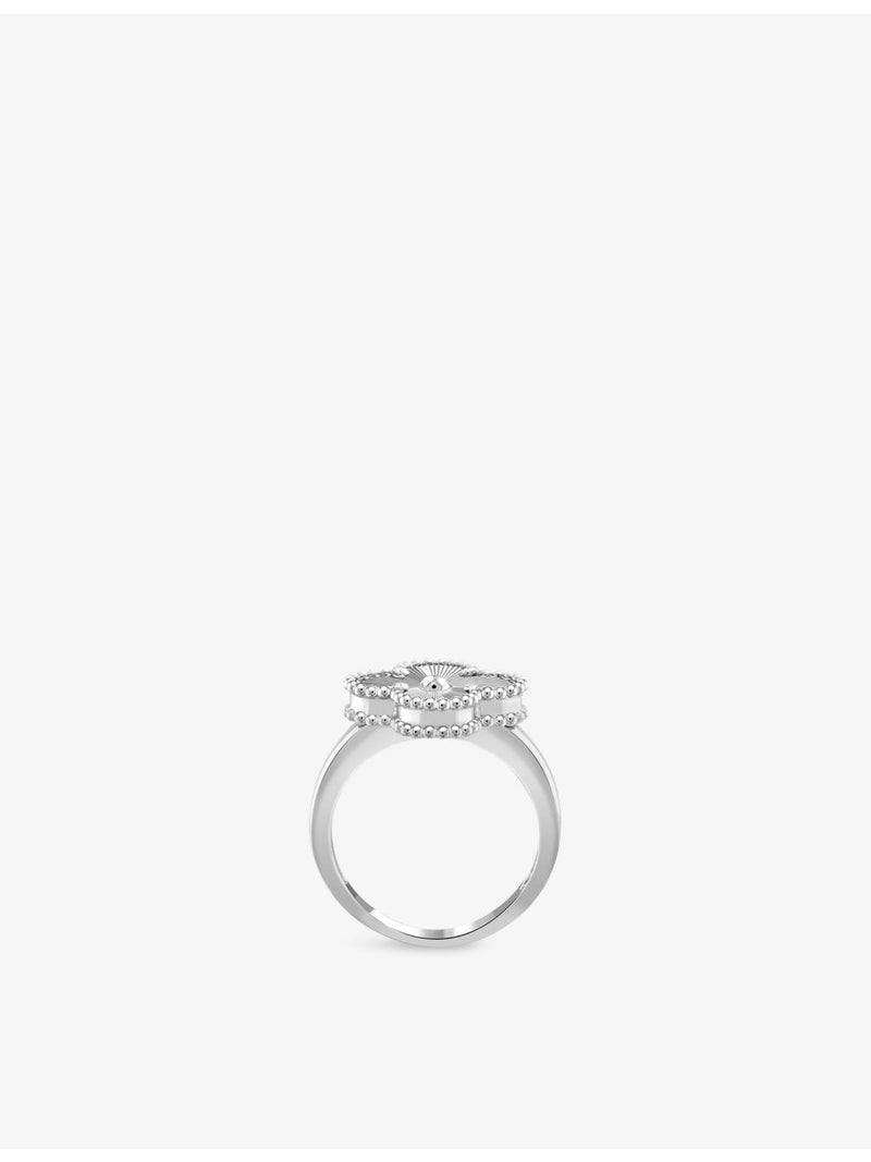 Van Cleef & Arpels Vintage Alhambra guilloché ring 18ct white gold (British brand)