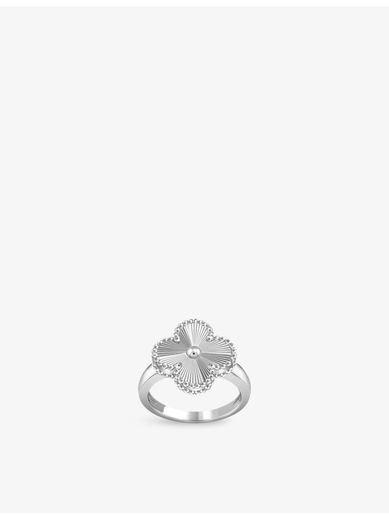 Van Cleef & Arpels Vintage Alhambra guilloché ring 18ct white gold (British brand)