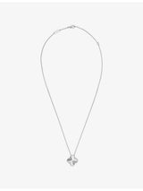 selfridges Van Cleef & Arpels Vintage Alhambra Guilloché 18ct White Gold Pendant 42cm- Buy online at McGrocer