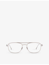 selfridges Tom Ford Private Collection Aviator-Frame Metal Optical Glasses- Buy online at McGrocer