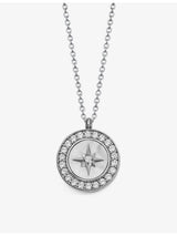 selfridges Astley Clarke Polaris Large Sterling Silver, Mother of Pearl and White Sapphire Locket Necklace- Buy online at McGrocer