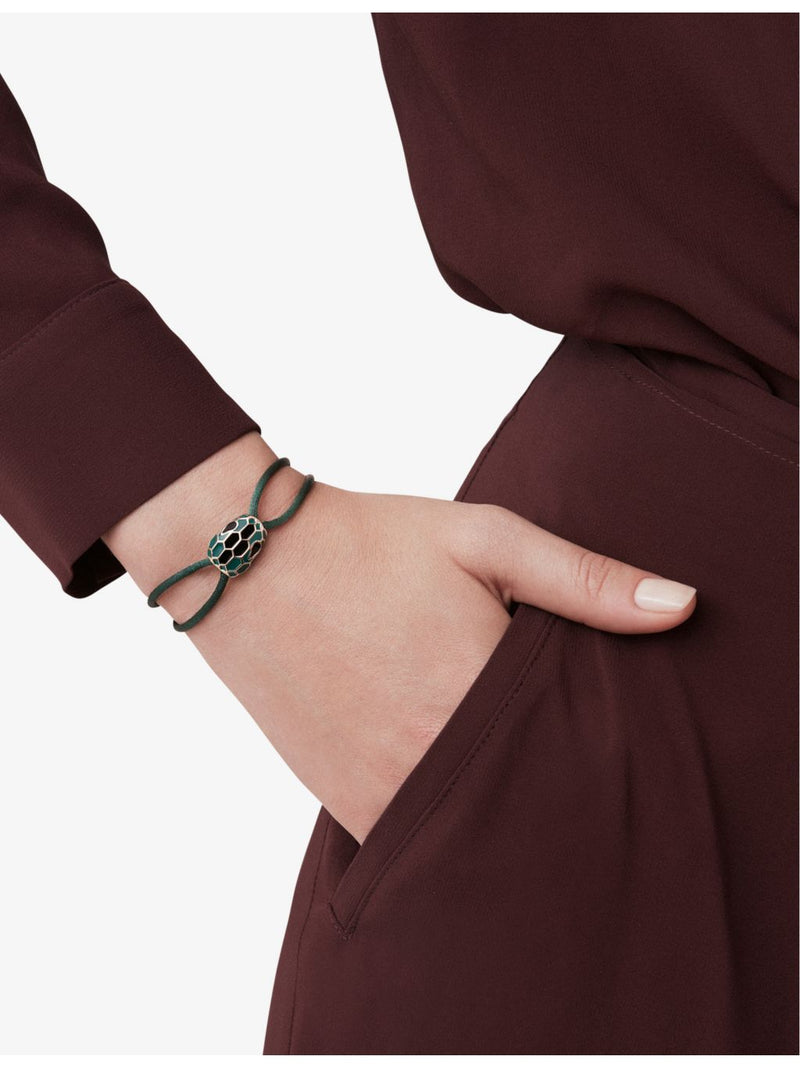 Bvlgari Serpenti Forever cord bracelet brass agate enamel, UK version