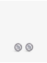 selfridges CARAT London Gwen Round-Shaped Sterling Silver and 0.45ct Cubic Zirconia Stud Earrings- Buy online at McGrocer