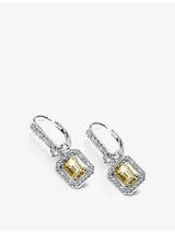 selfridges CARAT London Moxie Emerald Sterling Silver 0.5ct Yellow Cubic Zirconia Drop Earrings- Buy online at McGrocer