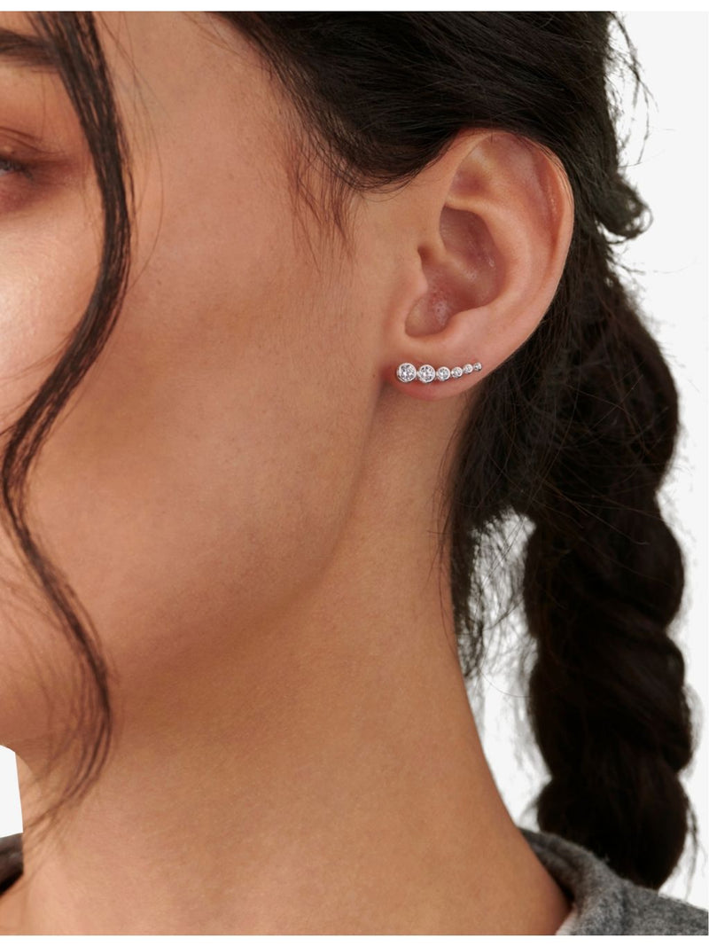 CARAT London sterling silver cubic zirconia climber earrings (British brand)