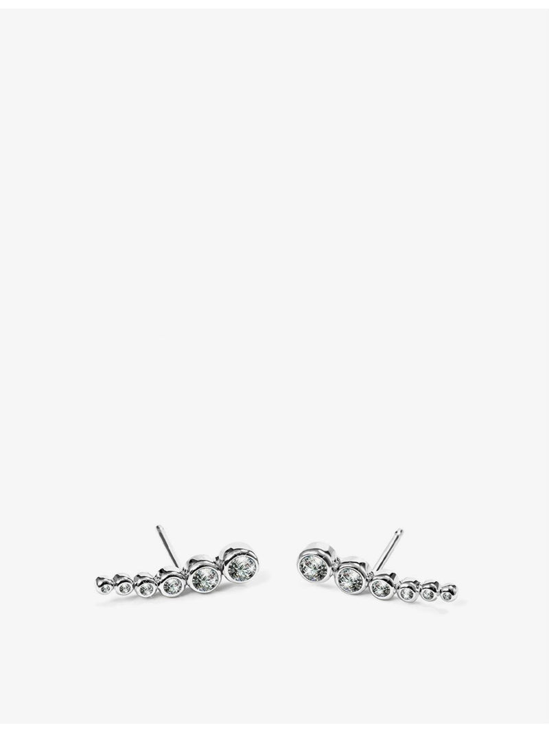 CARAT London sterling silver cubic zirconia climber earrings (British brand)