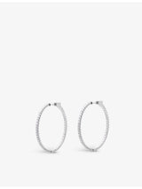 selfridges Carat London Amaia Medium Sterling Silver and Cubic Zirconia Hoop Earrings- Buy online at McGrocer