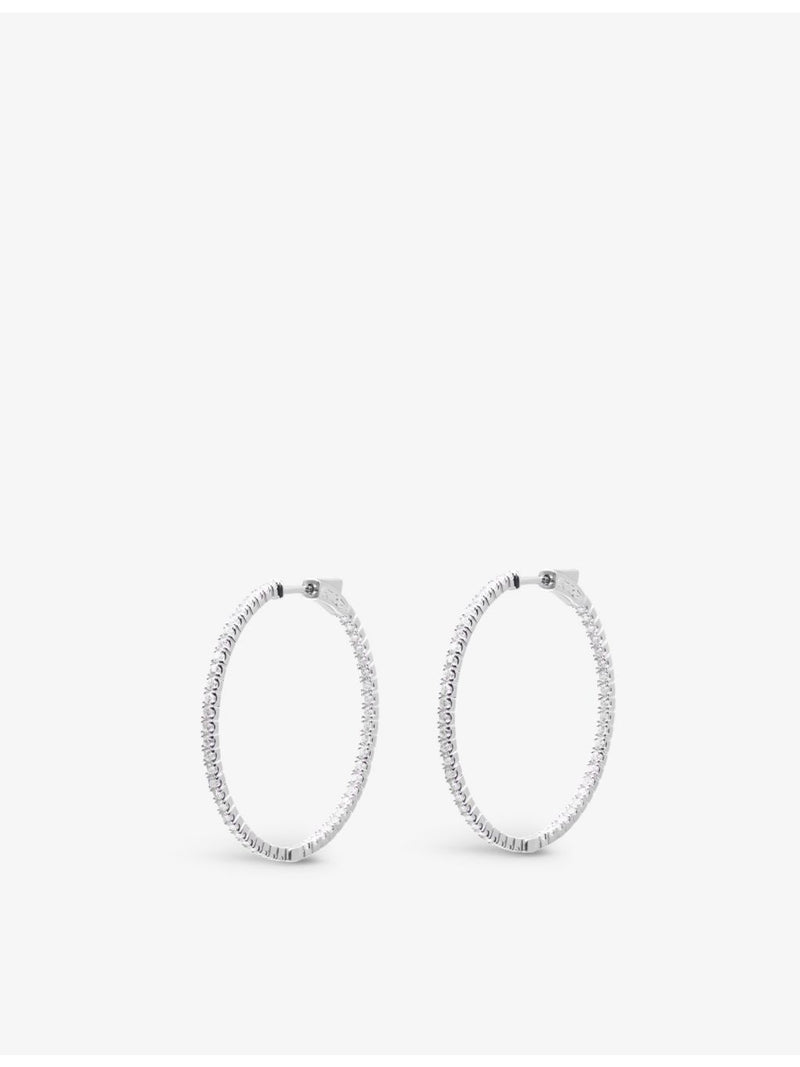 Carat London sterling-silver hoop earrings with cubic zirconia, imported from the UK