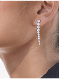 CARAT London sterling silver cubic zirconia drop earrings, imported from the UK