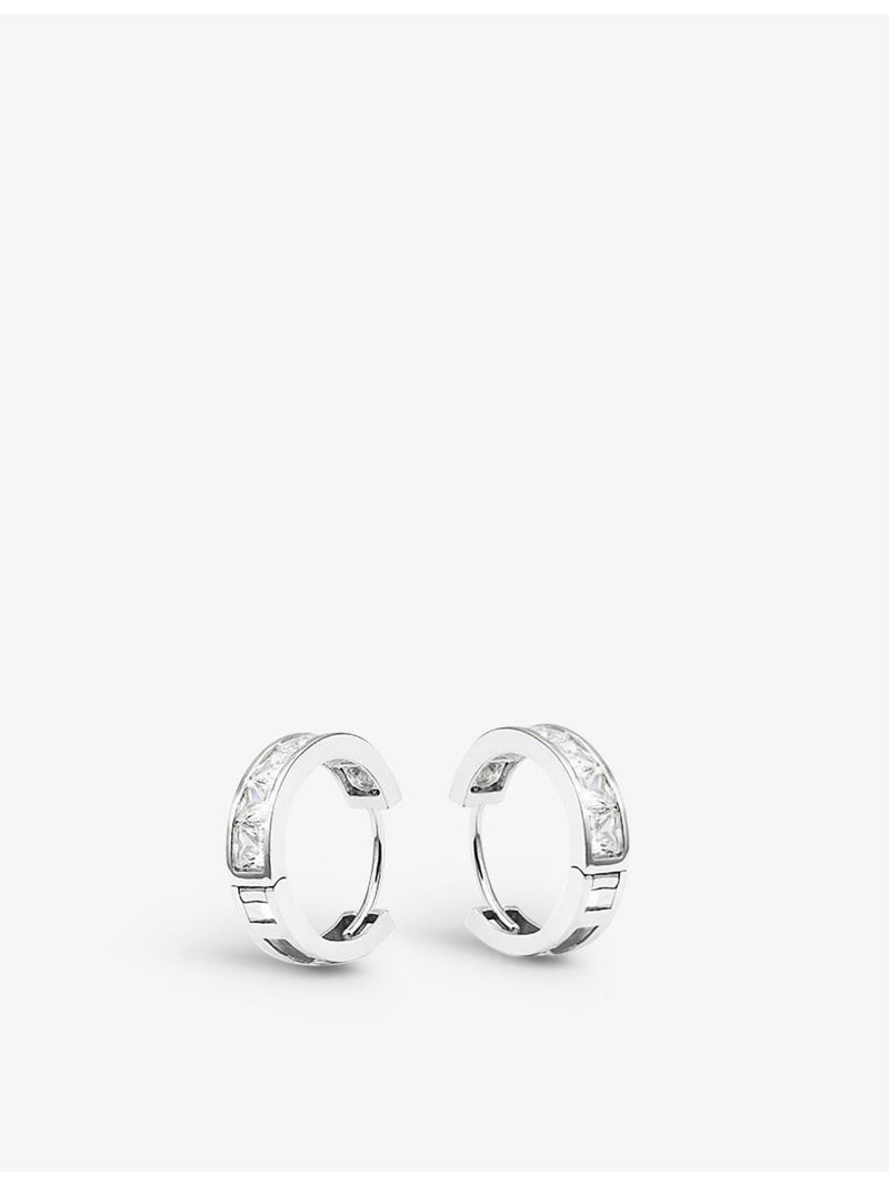 CARAT London sterling silver and cubic zirconia hoop earrings, imported from the UK