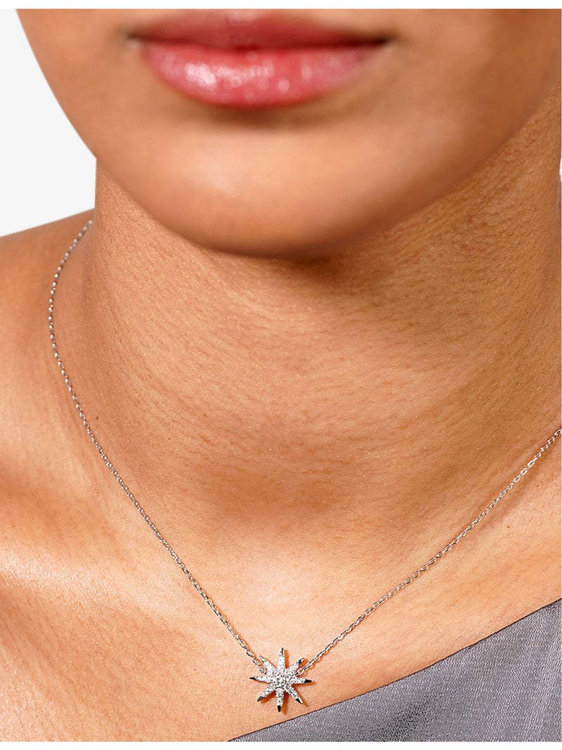 Carat London star-shaped sterling silver cubic zirconia pendant necklace (British brand)