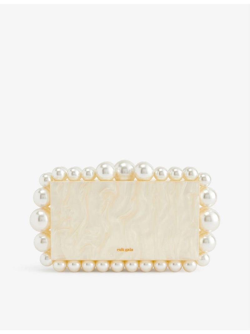 Cult Gaia faux-pearl acrylic clutch bag - British product