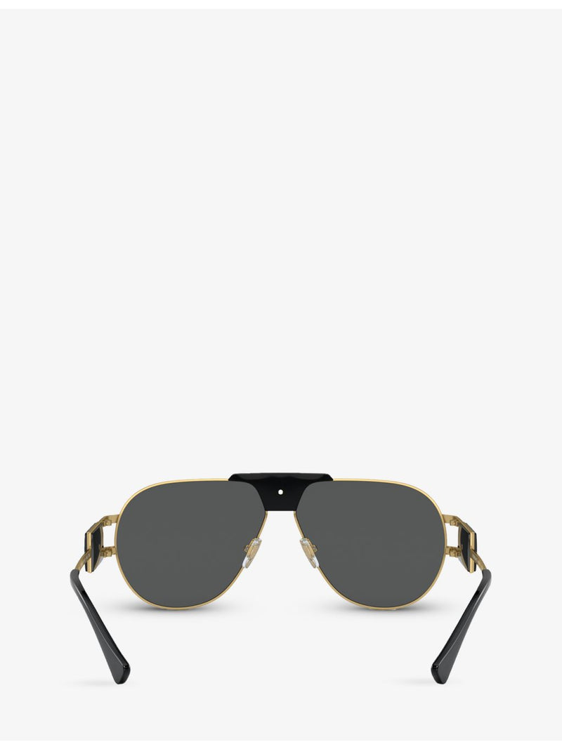 Versace VE2252 aviator-frame steel sunglasses - British product