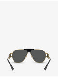 Versace VE2252 aviator-frame steel sunglasses - British product