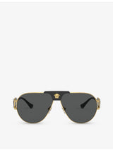 selfridges Versace VE2252 Aviator-Frame Steel Sunglasses- Buy online at McGrocer
