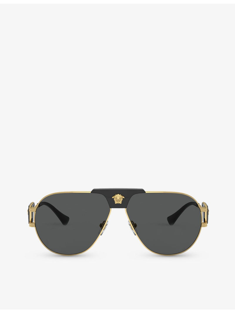Versace VE2252 aviator-frame steel sunglasses - British product