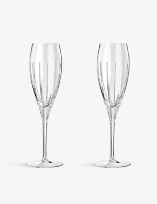Christofle Iriana crystal champagne flutes set of two, UK version
