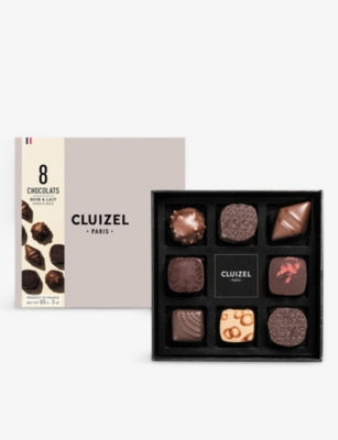 Michel Cluizel Noir & Lait chocolate bonbons box of eight (British brand)