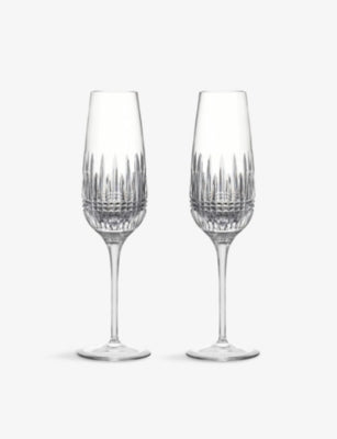 Waterford Lismore Diamond crystal flutes set of two 315ml, UK version