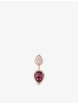 selfridges Boucheron Serpent Bohème Single Earring 18ct Rose Gold Diamond and Rhodolite Garnet- Buy online at McGrocer