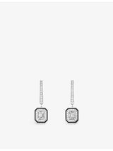 selfridges Boucheron Vendôme Liseré 18ct White-Gold 0.6ct Emerald-Cut and 0.4ct Brilliant-Cut Diamond Earrings- Buy online at McGrocer