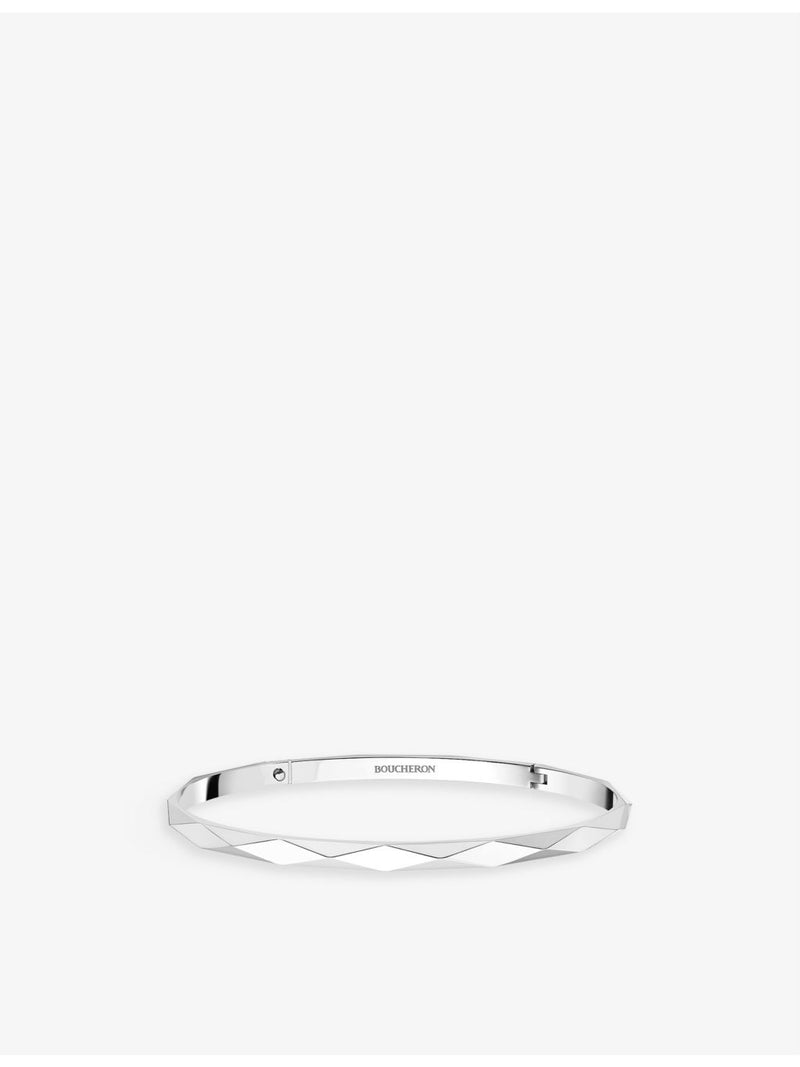 Boucheron Facette 18ct white-gold bangle bracelet, imported from the UK